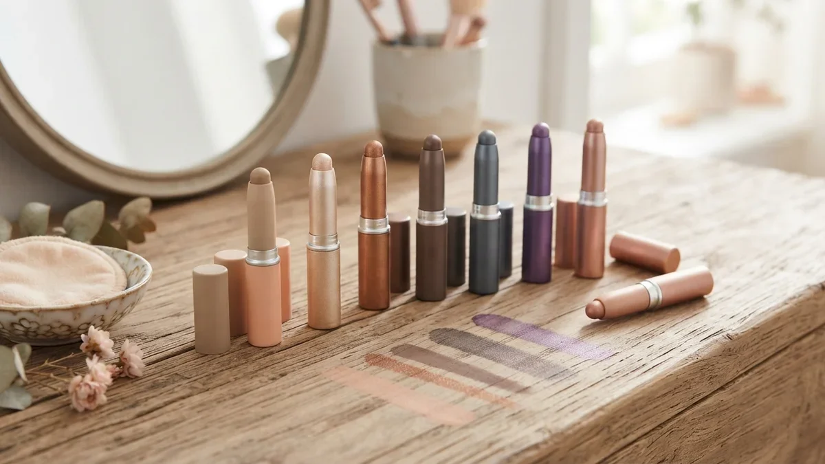 8 Eyeshadow Sticks for Crease-Proof, One-Swipe Color
