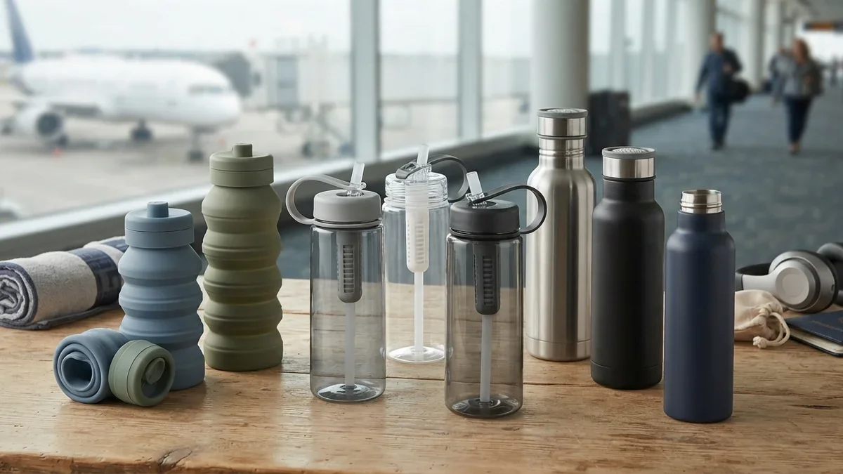 8 Collapsible and Filtering Water Bottles for Airport and Destination Refills