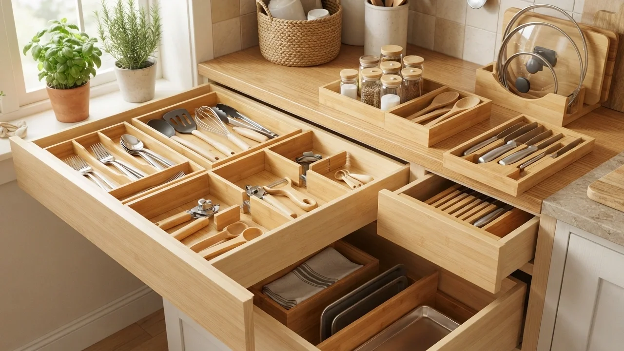 8 Bamboo Drawer Dividers and Organizers for a Tidy, Sustainable Kitchen