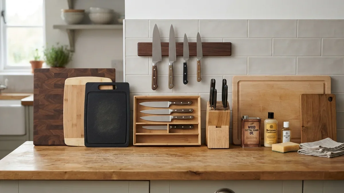8 Chopping Boards and Knife Storage Options to Protect Blades and Worktops