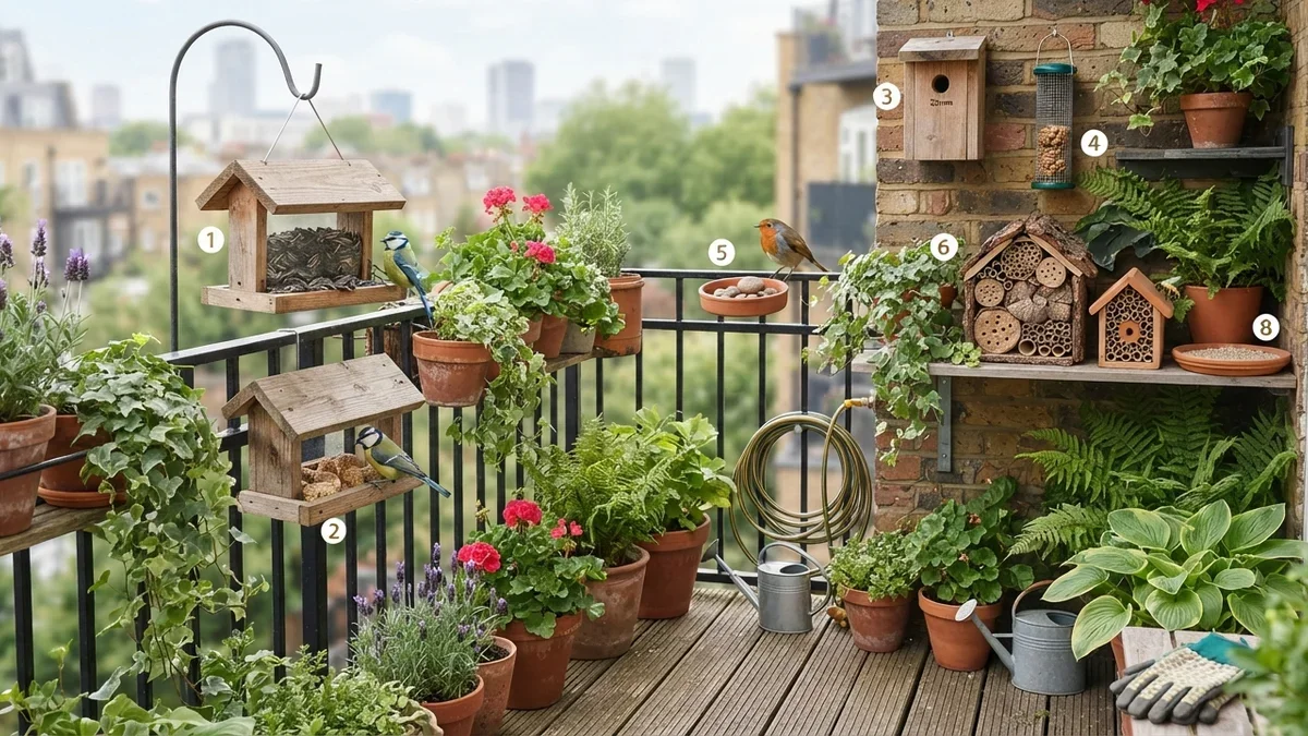 8 Practical Bird Feeders and Wildlife Habitats for Small Gardens and Balconies
